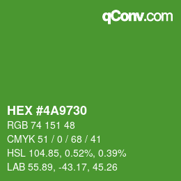 Color code: HEX #4A9730 | qconv.com