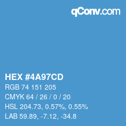 Color code: HEX #4A97CD | qconv.com