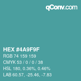 Color code: HEX #4A9F9F | qconv.com