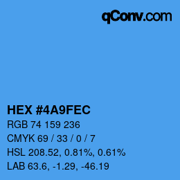 Color code: HEX #4A9FEC | qconv.com