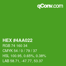 Color code: HEX #4AA022 | qconv.com