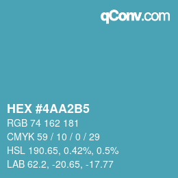 カラーコード: HEX #4AA2B5 | qconv.com