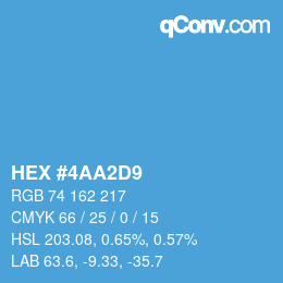 Color code: HEX #4AA2D9 | qconv.com