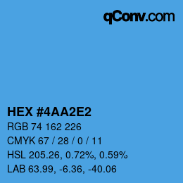 カラーコード: HEX #4AA2E2 | qconv.com