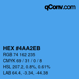 Color code: HEX #4AA2EB | qconv.com