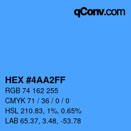 Color code: HEX #4AA2FF | qconv.com