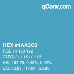 Color code: HEX #4AA3C0 | qconv.com