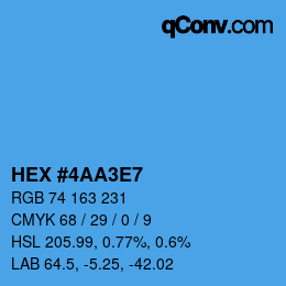 Color code: HEX #4AA3E7 | qconv.com