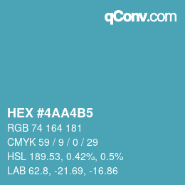 Color code: HEX #4AA4B5 | qconv.com