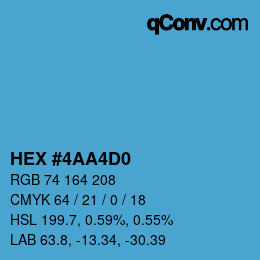 カラーコード: HEX #4AA4D0 | qconv.com