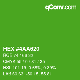カラーコード: HEX #4AA620 | qconv.com