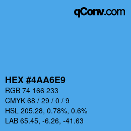 颜色代码: HEX #4AA6E9 | qconv.com