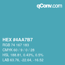 Color code: HEX #4AA7B7 | qconv.com