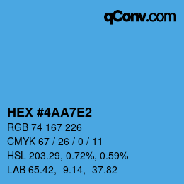 Color code: HEX #4AA7E2 | qconv.com
