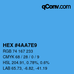 Color code: HEX #4AA7E9 | qconv.com