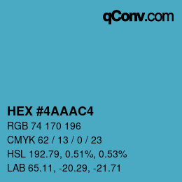 Color code: HEX #4AAAC4 | qconv.com