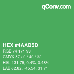 颜色代码: HEX #4AAB5D | qconv.com