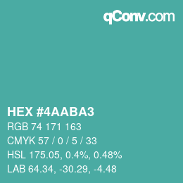 颜色代码: HEX #4AABA3 | qconv.com