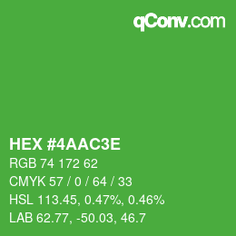 Color code: HEX #4AAC3E | qconv.com