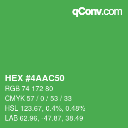 Color code: HEX #4AAC50 | qconv.com