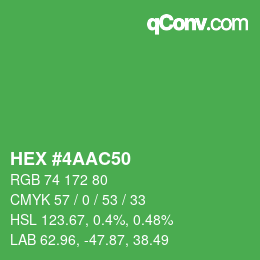 Color code: HEX #4AAC50 | qconv.com