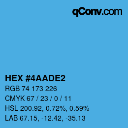 Color code: HEX #4AADE2 | qconv.com