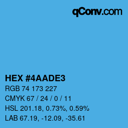 颜色代码: HEX #4AADE3 | qconv.com
