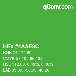 カラーコード: HEX #4AAE3C | qconv.com