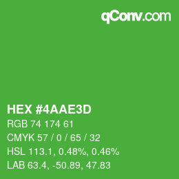 颜色代码: HEX #4AAE3D | qconv.com
