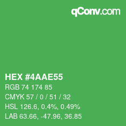 Color code: HEX #4AAE55 | qconv.com