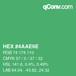 Color code: HEX #4AAE6E | qconv.com