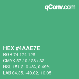 Color code: HEX #4AAE7E | qconv.com