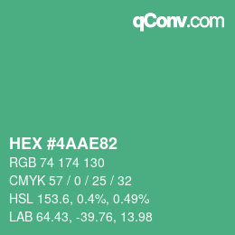 Color code: HEX #4AAE82 | qconv.com