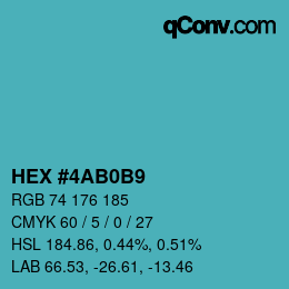 Color code: HEX #4AB0B9 | qconv.com
