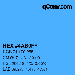 Color code: HEX #4AB0FF | qconv.com