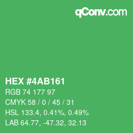 カラーコード: HEX #4AB161 | qconv.com