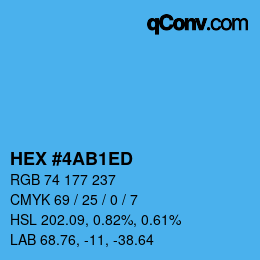 カラーコード: HEX #4AB1ED | qconv.com