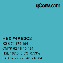 Color code: HEX #4AB3C2 | qconv.com