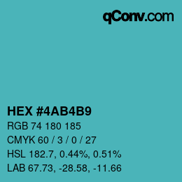 Color code: HEX #4AB4B9 | qconv.com