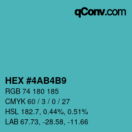 Color code: HEX #4AB4B9 | qconv.com