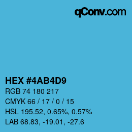 Color code: HEX #4AB4D9 | qconv.com