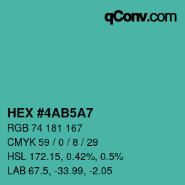 颜色代码: HEX #4AB5A7 | qconv.com