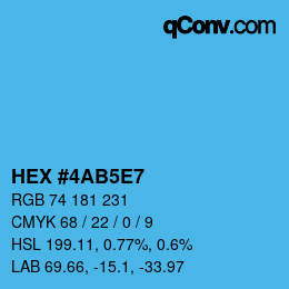 Farbcode: HEX #4AB5E7 | qconv.com
