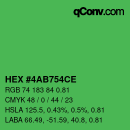 Color code: HEX #4AB754CE | qconv.com
