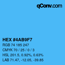 Color code: HEX #4AB9F7 | qconv.com