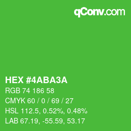 カラーコード: HEX #4ABA3A | qconv.com
