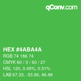 Color code: HEX #4ABA4A | qconv.com