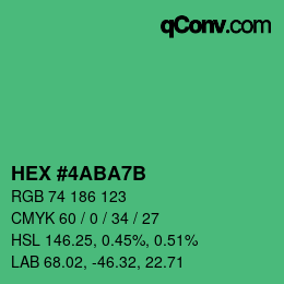 Color code: HEX #4ABA7B | qconv.com