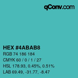 Color code: HEX #4ABAB8 | qconv.com