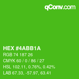 カラーコード: HEX #4ABB1A | qconv.com